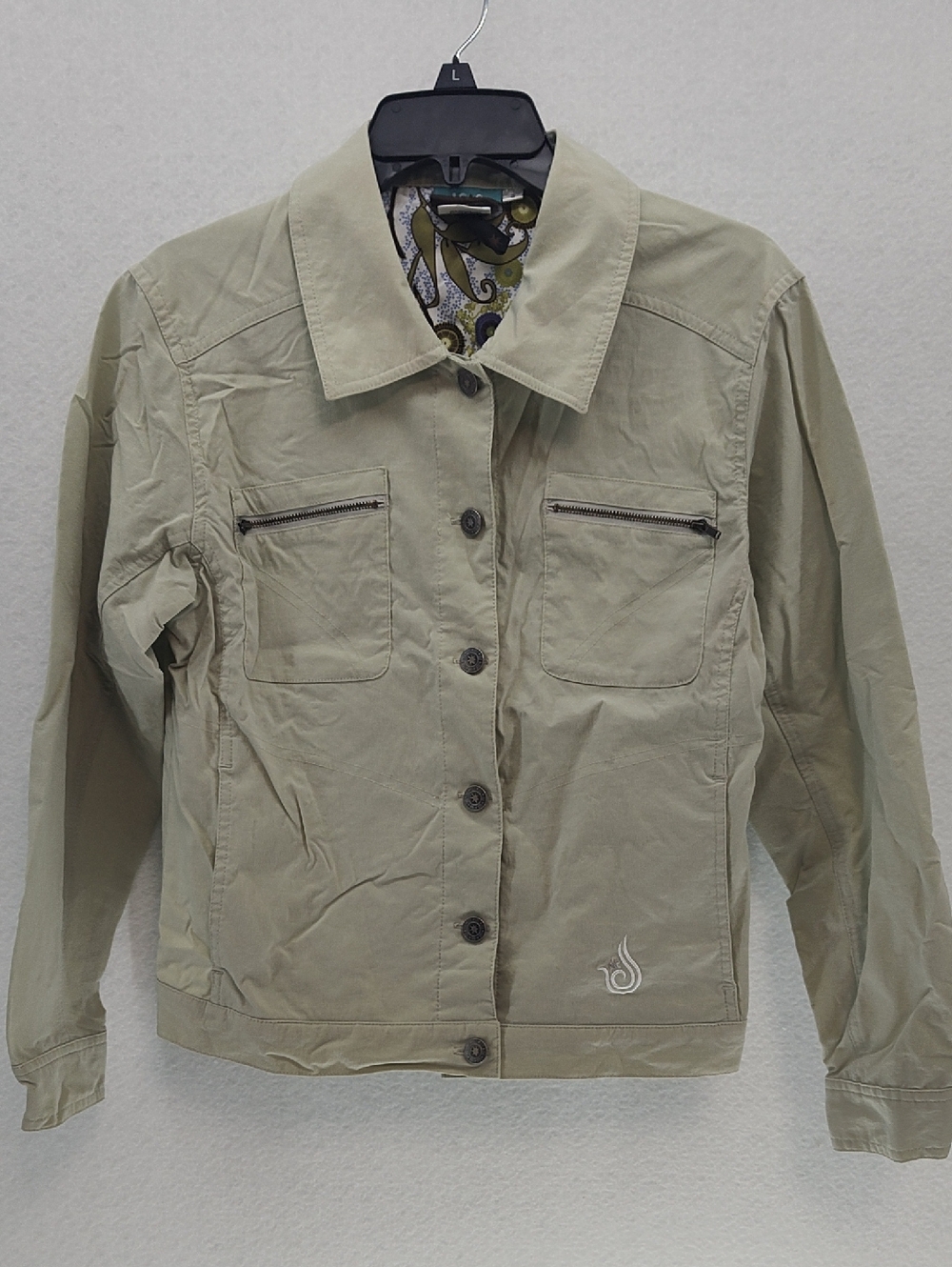 Isis Olive Green Button-Front Jean Jacket GG